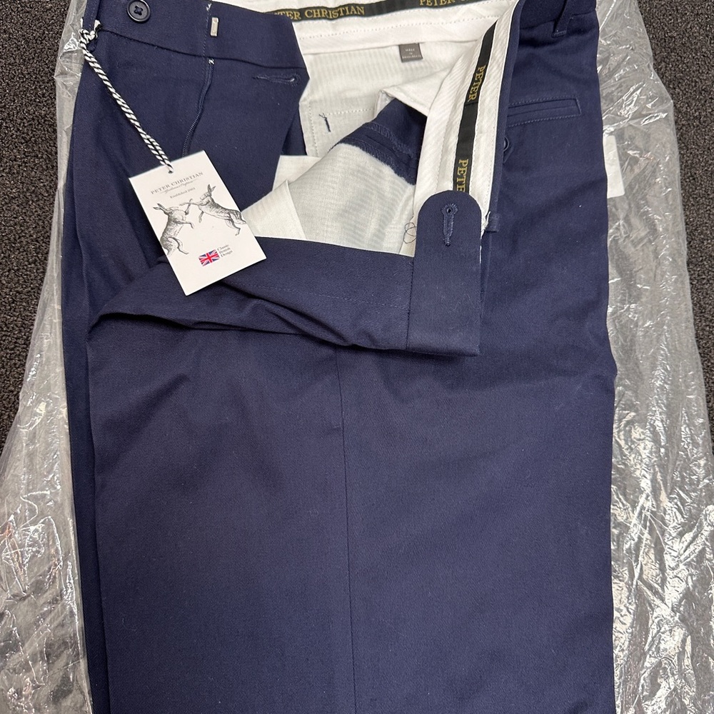 Peter Christian Pleated Cotton Chino Trousers